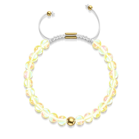 Sunburst | Gold | Galaxy Glass Macrame Bead Bracelet